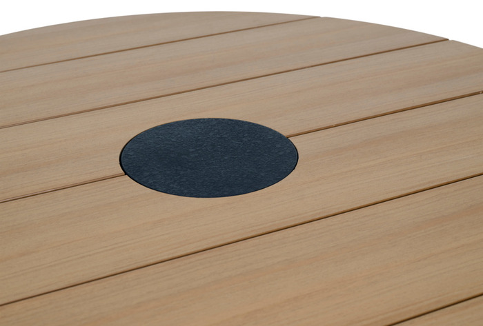 Trädgårdsbord Montana Teak-look Ø130 cm Sunlife